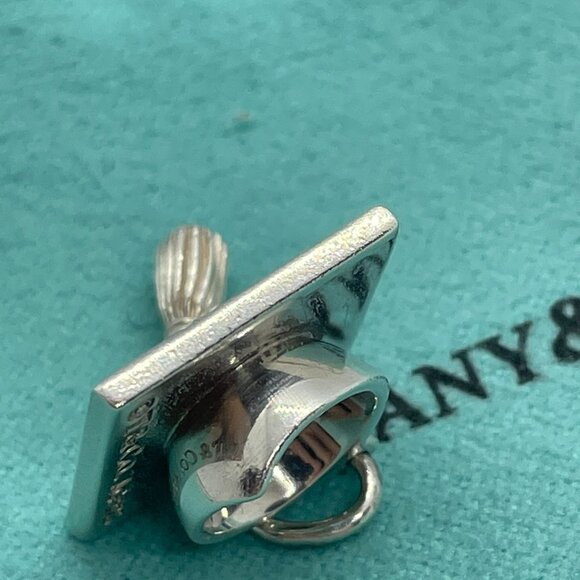 Tiffany & Co. Sterling Silver Graduation Cap Hat Tassel Charm Pendant - Picture 10 of 12